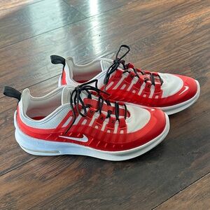 Nike Kids Red and White Max Sneakers - University Red - Size 6Y / Womens Size 8